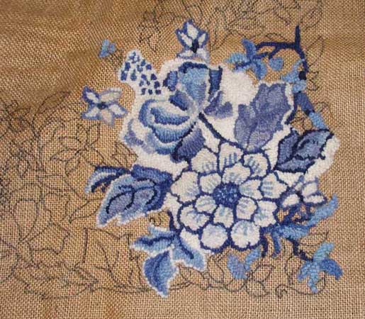 blue hooking by Shirley Wright